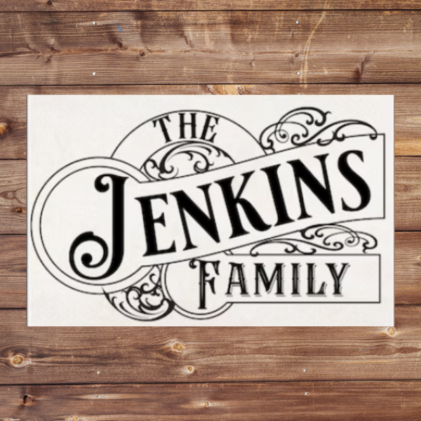 Personalized family sign with vintage flair vsf004 wilmerwoodworks