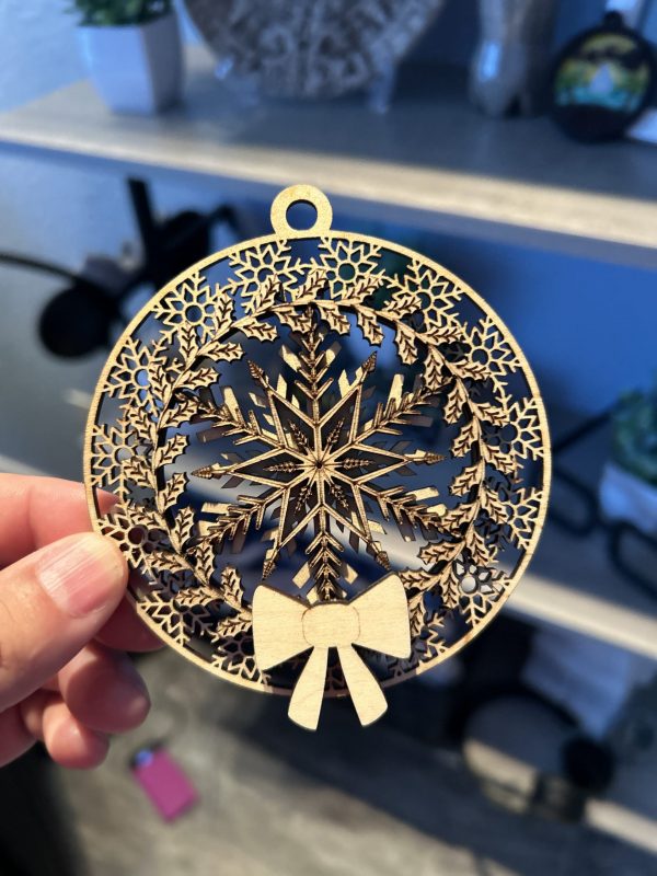 Snowflake Wreath Ornament – Laser Cut Design File (Version 1) - Image 3