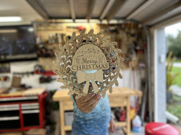 Christmas Wreath Door Hanger with Interchangeable Magnetic Signs - Image 3