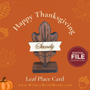 🍂 Thanksgiving Leaf Place Card – Laser-Ready Table Decor