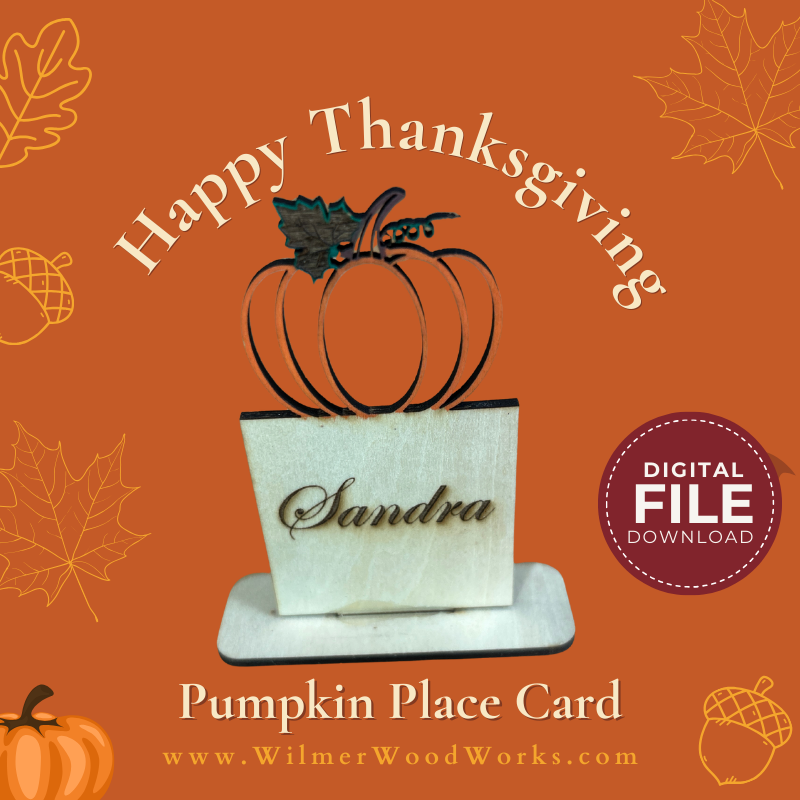 Laser Cut Pumpkin Name Card SVG – Thanksgiving Table Decor 1 Laser Cut Pumpkin Name Card SVG – Thanksgiving Table Decor