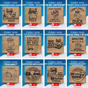 Funny Mechanic & Garage Coaster SVG Bundle – 12 Hilarious Laser-Ready Designs