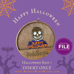 Halloween Skull SVG Insert – Laser Cut File for Glowforge, xTool, LightBurn