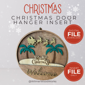 Santa’s Island Vacation – Christmas Door Hanger Insert