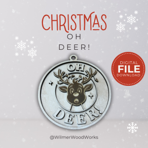 Oh Deer! Funny Reindeer Christmas Ornament SVG