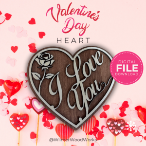 Laser Cut Valentine’s Day Heart SVG – Beginner 2-Tone Gift File